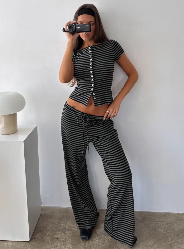 Gavrielle Jersey Wide Leg Pants Stripe sold by Princess Polly