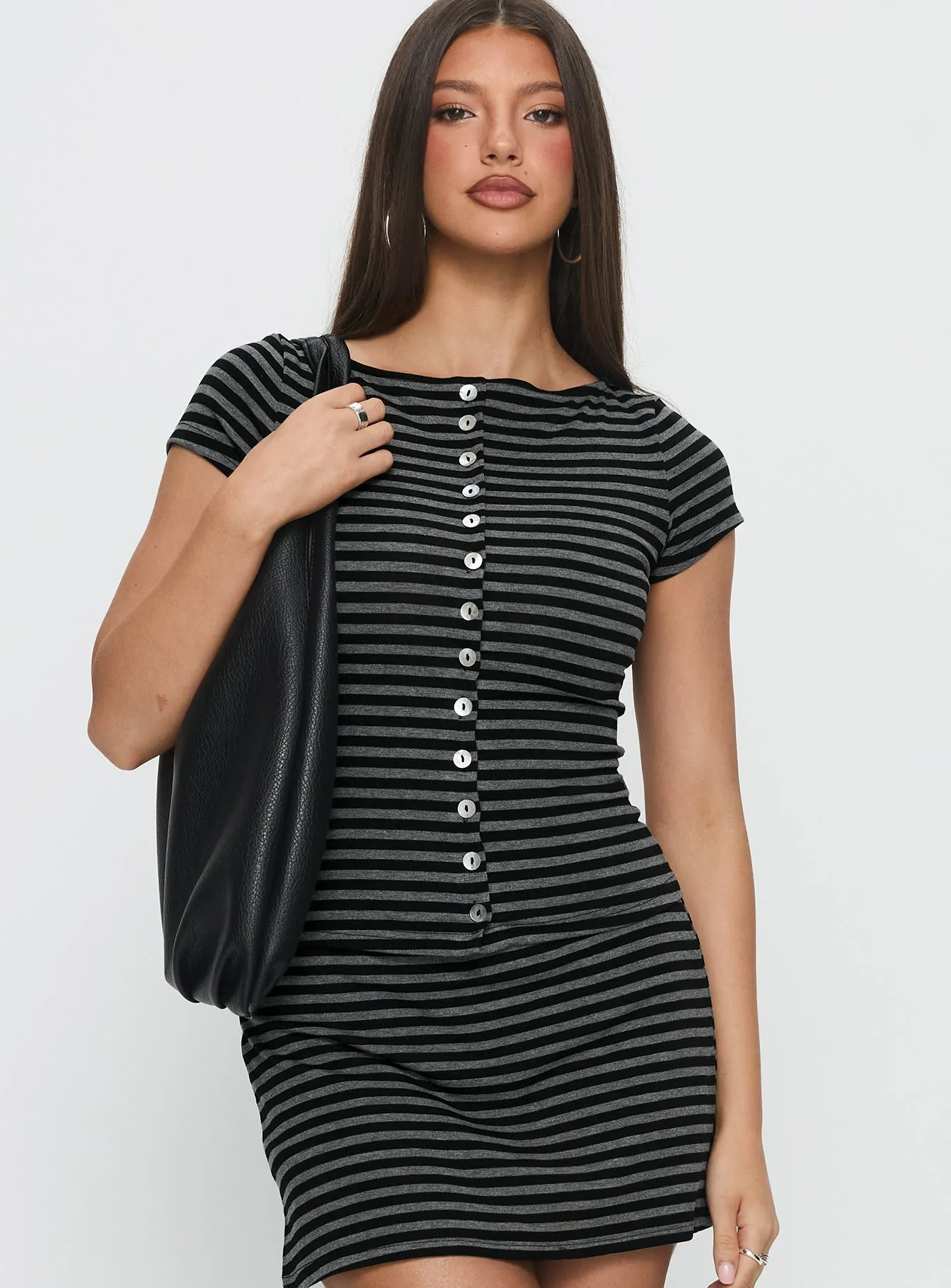 Angellina Jersey Button Down Top Stripe sold by Princess Polly product image thumbnail 2