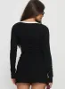 Baseline V Neck Long Sleeve Top Black / White sold by Princess Polly