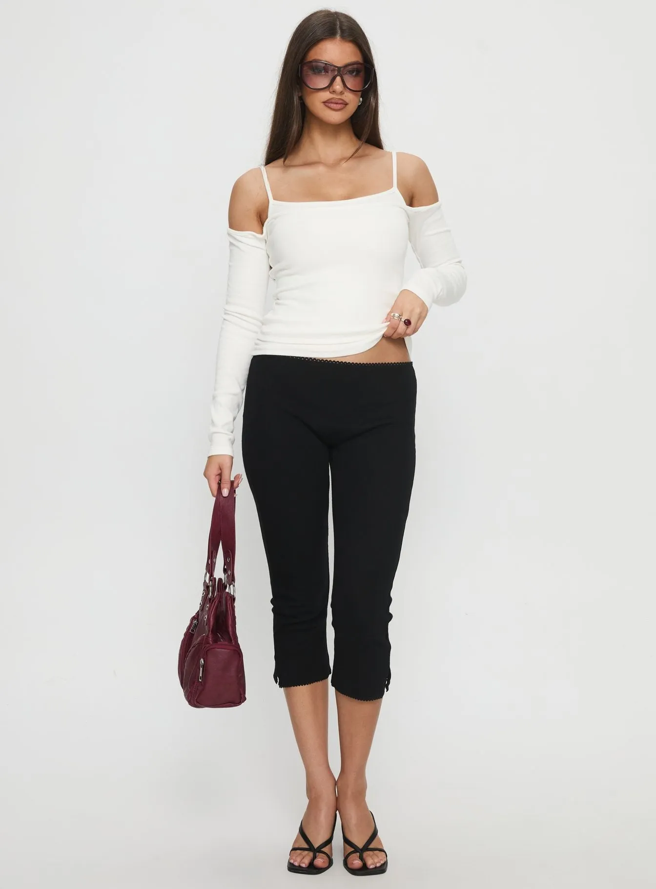 Baseline Rib Capri Pants Black sold by Princess Polly product image thumbnail 3