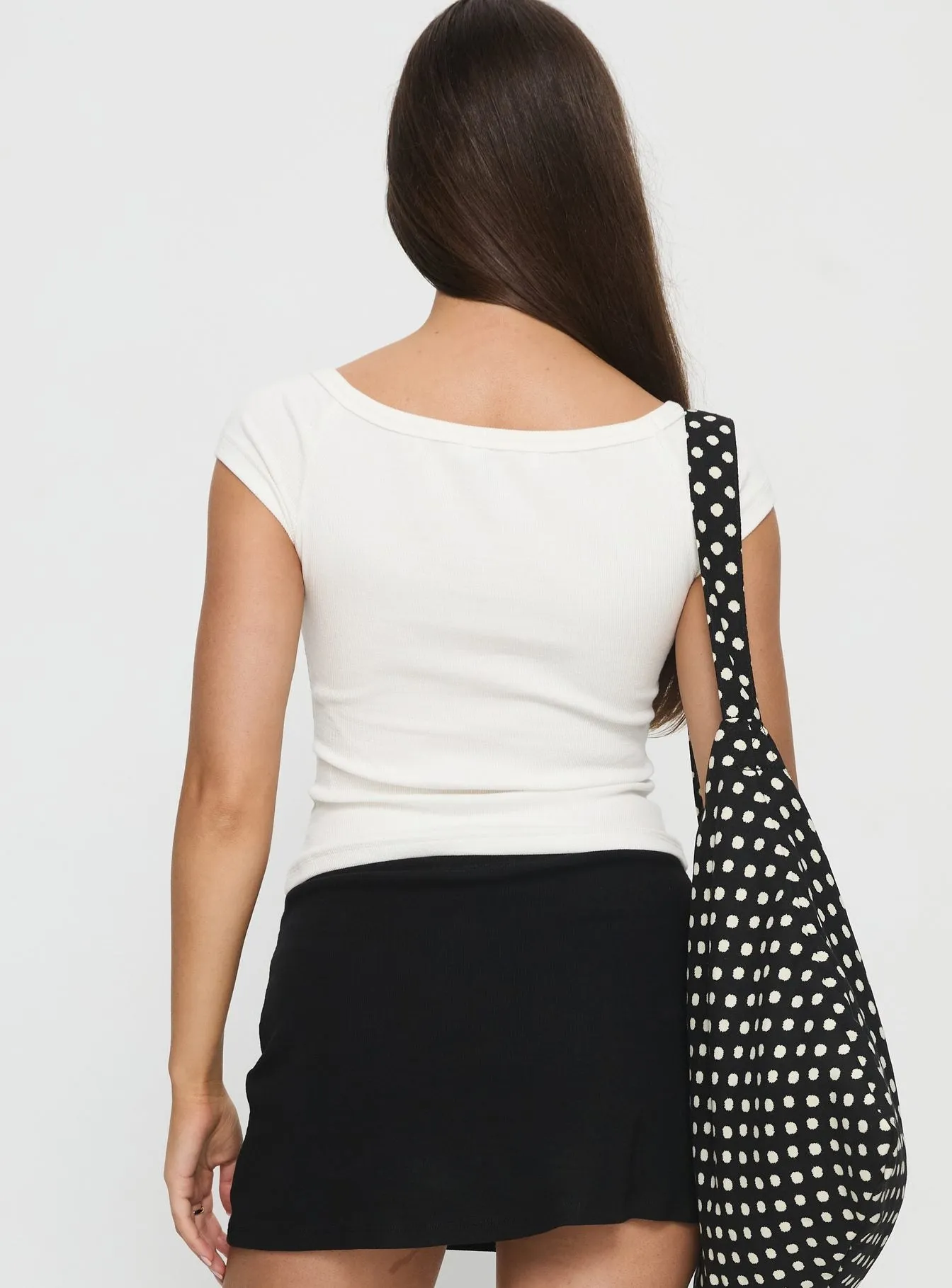 Baseline Boat Neck Rib Top White sold by Princess Polly product image thumbnail 5