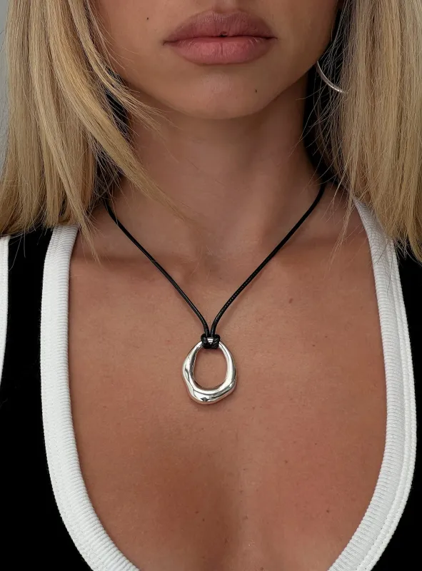 Star Quality Pendant Necklace Black / Silver sold by Princess Polly