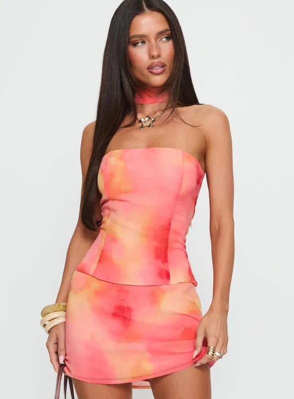 Fondness Scarf Detail Strapless Top Multi sold by Princess Polly