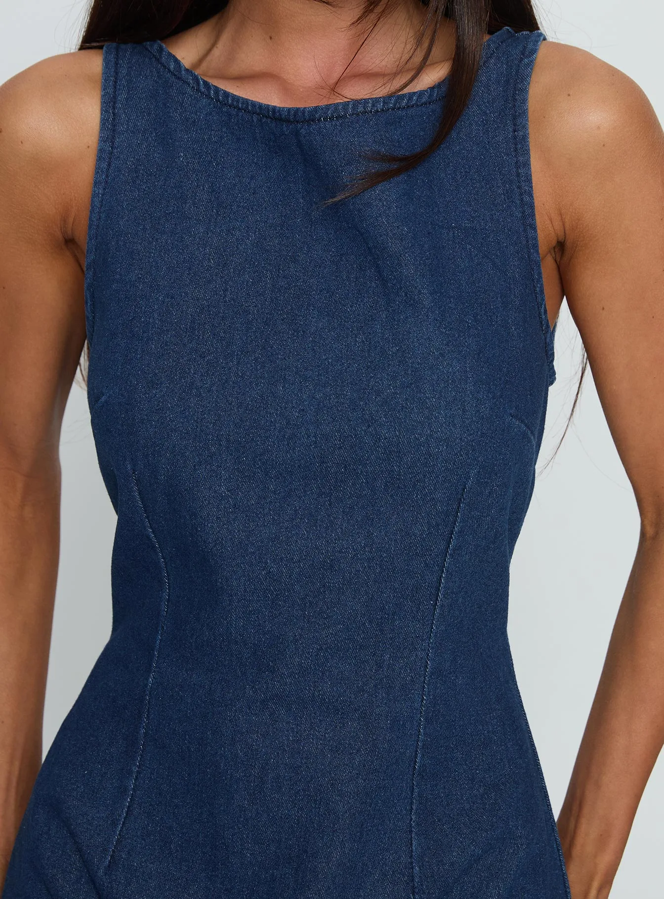 Alfalfa Denim Mini Dress Mid Wash sold by Princess Polly product image thumbnail 5