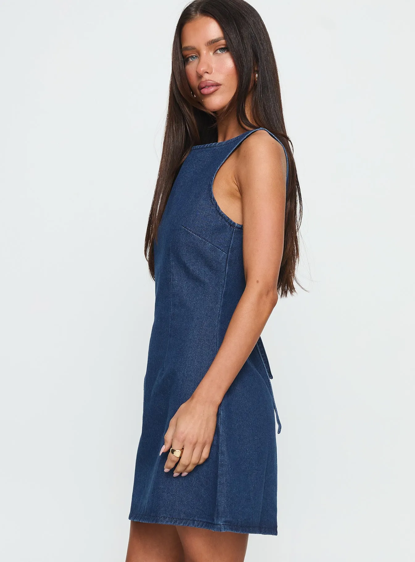 Alfalfa Denim Mini Dress Mid Wash sold by Princess Polly product image thumbnail 3