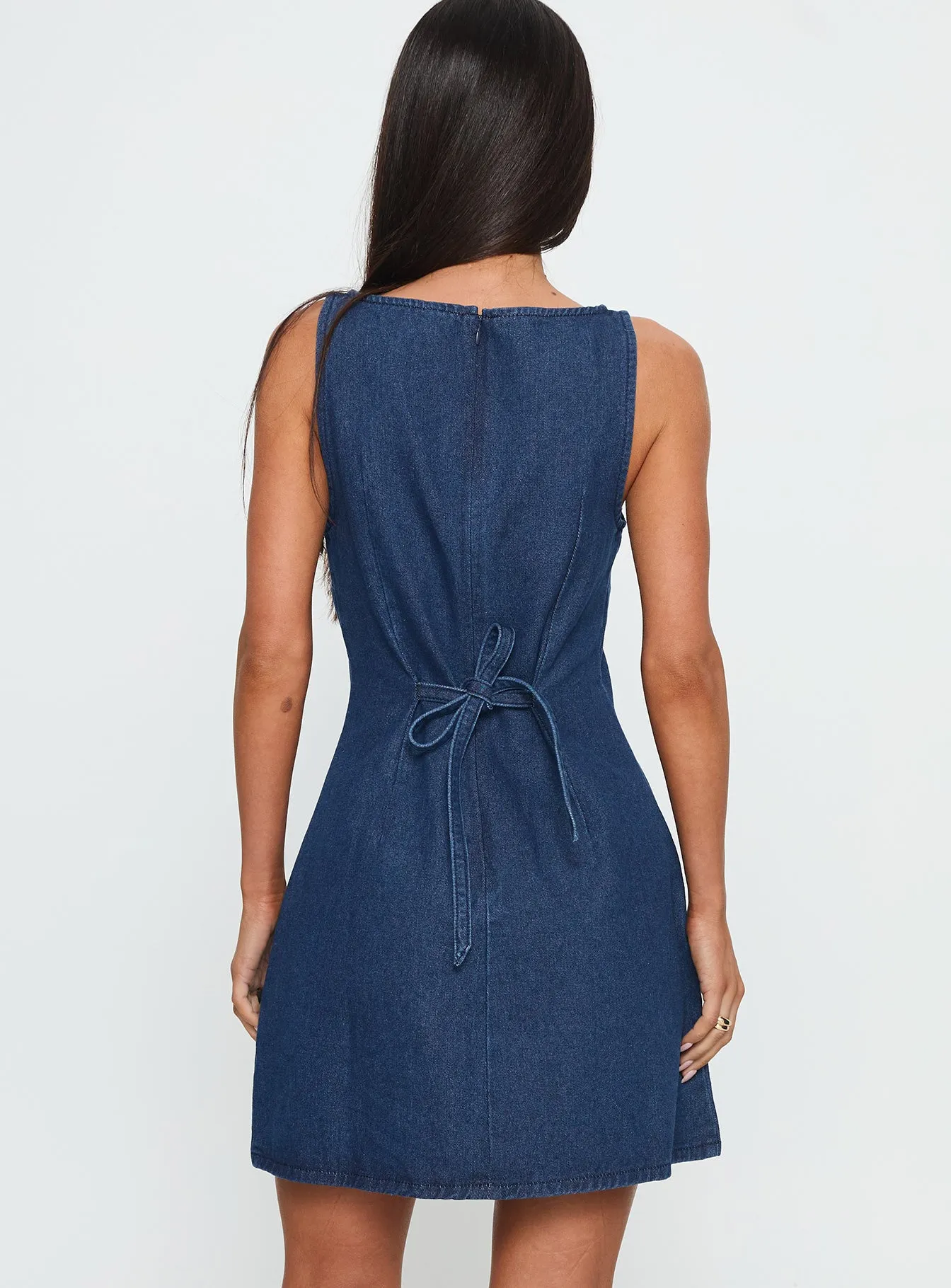 Alfalfa Denim Mini Dress Mid Wash sold by Princess Polly product image thumbnail 4