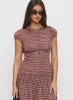 Alixandra Puff Sleeve Blouse Top Red Check sold by Princess Polly