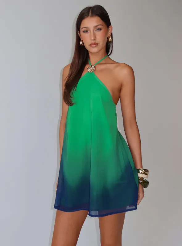 Nichole Halter Mini Dress Green sold by Princess Polly