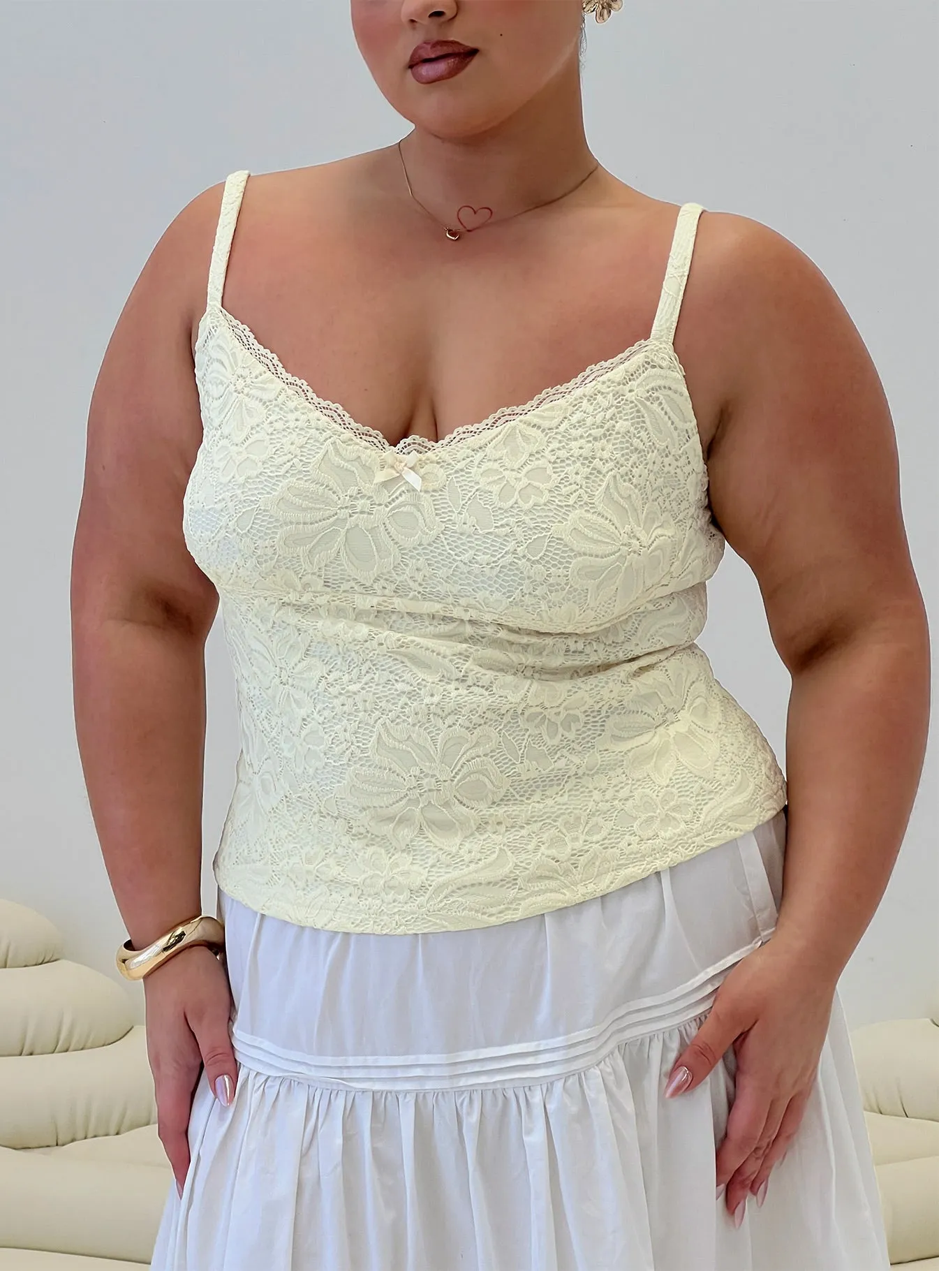 Beacall Top Cream Curve sold by Princess Polly