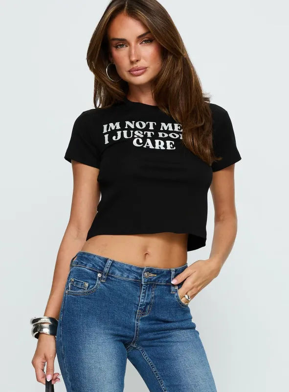 I'm Not Mean Graphic Top Black sold by Princess Polly