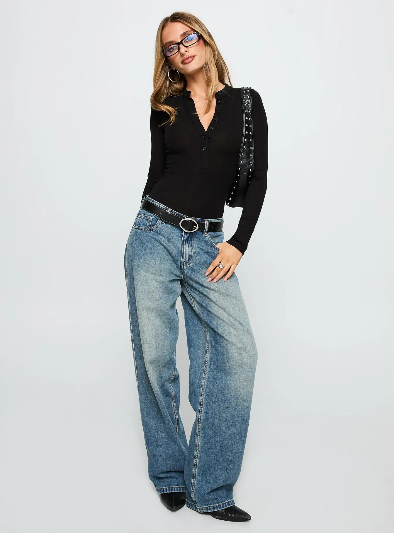 Kandis Long Sleeve Bodysuit Black sold by Princess Polly product image thumbnail 2