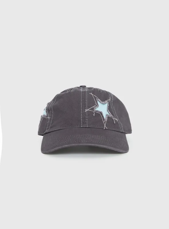 Cultivate Star Detail Cap Grey / Blue sold by Princess Polly