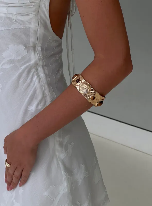 Sun Is Showing Cuff Gold / Brown sold by Princess Polly