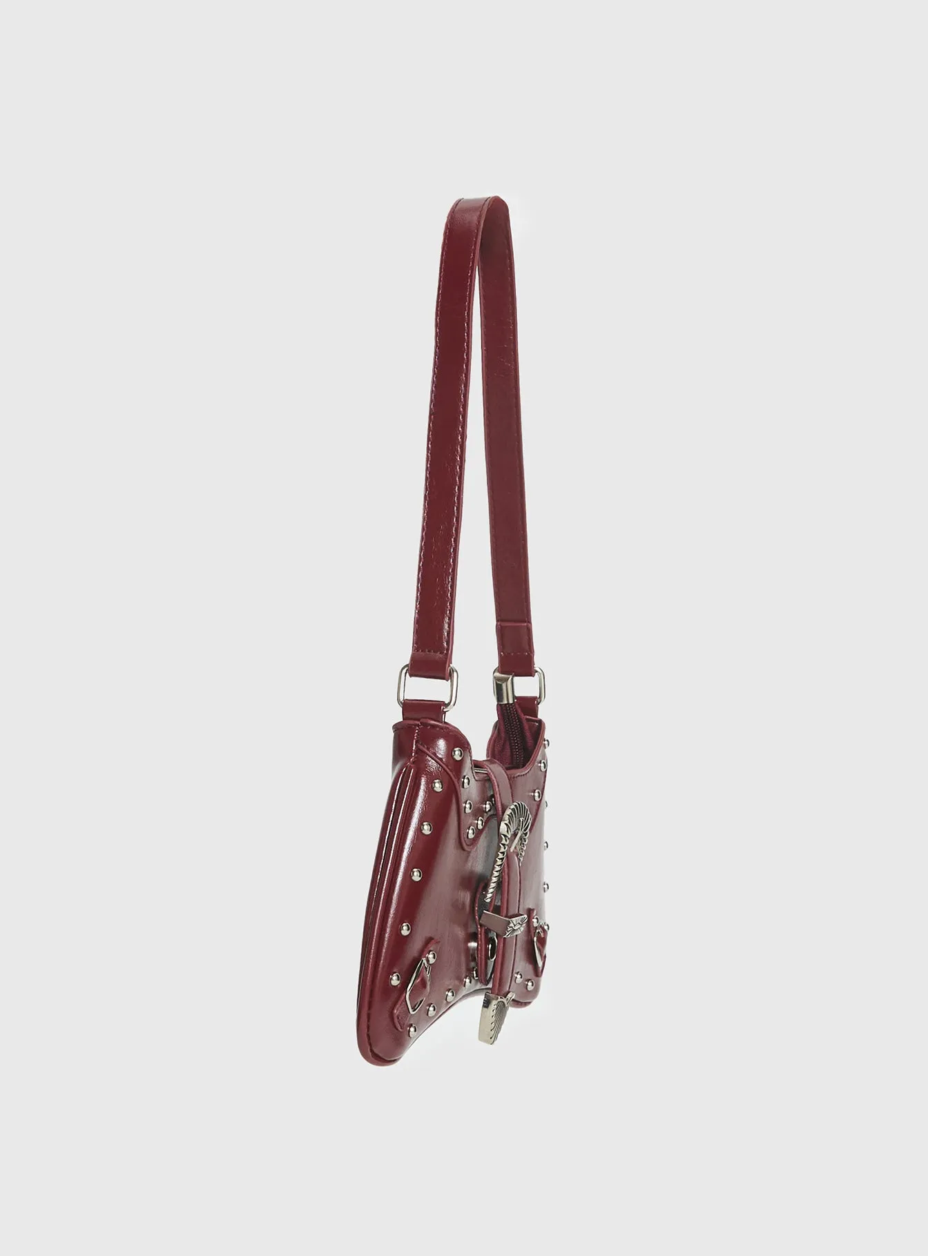 Crowd Pleaser Buckle Shoulder Bag Red sold by Princess Polly product image thumbnail 3
