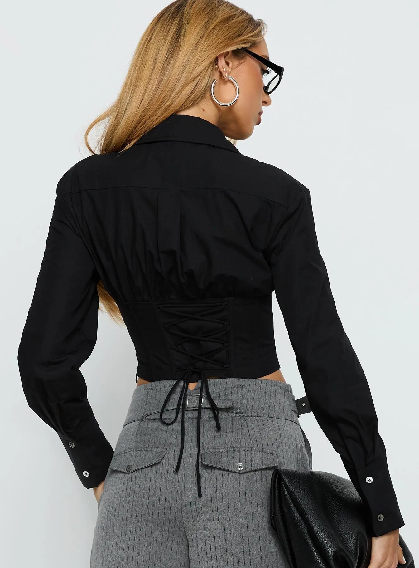 Darvell Corset Shirt Black sold by Princess Polly product image thumbnail 5
