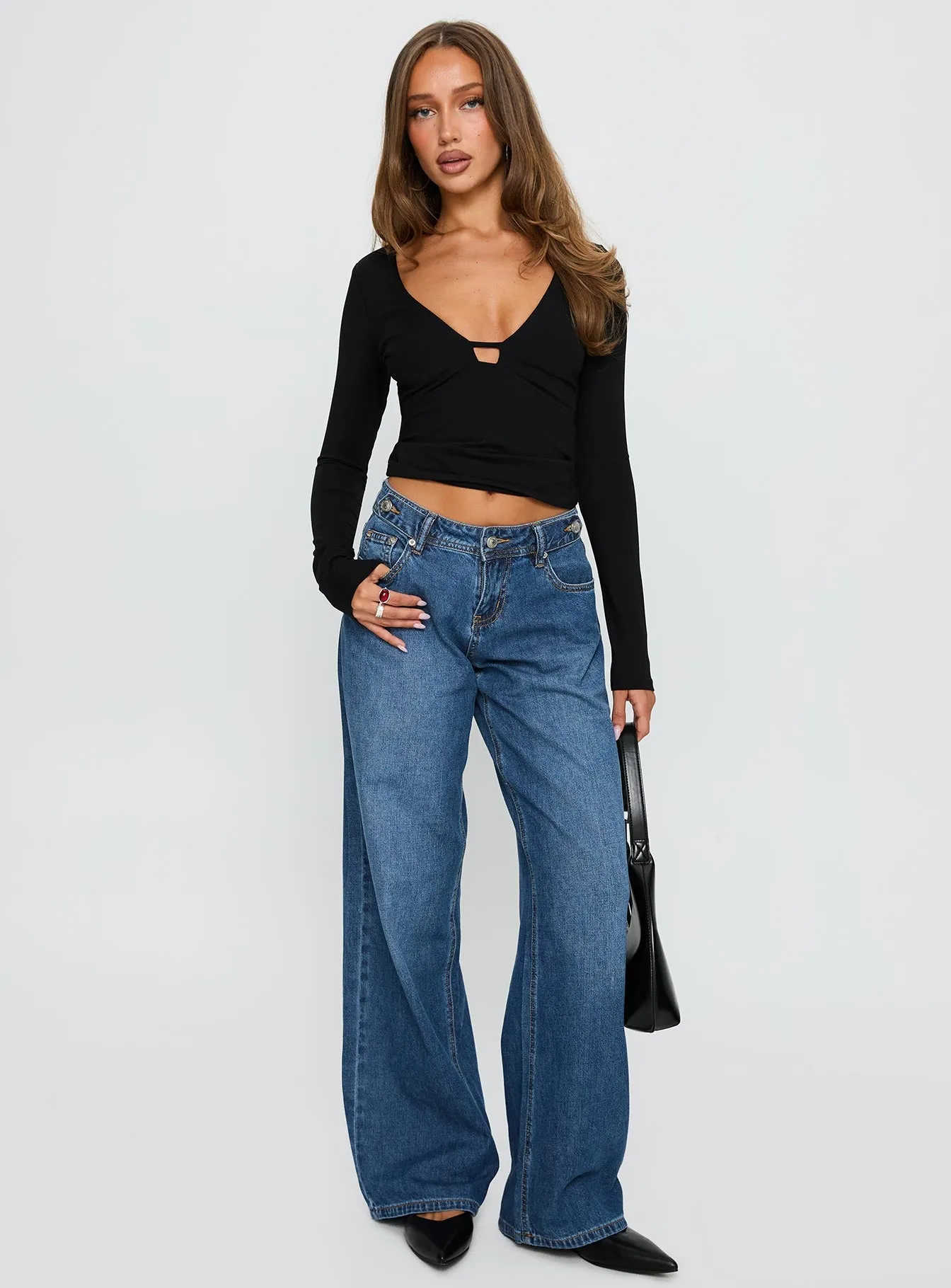 Sold On You Long Sleeve Top Black sold by Princess Polly product image thumbnail 2