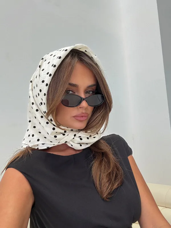 Nellie Scarf Cream Polka sold by Princess Polly