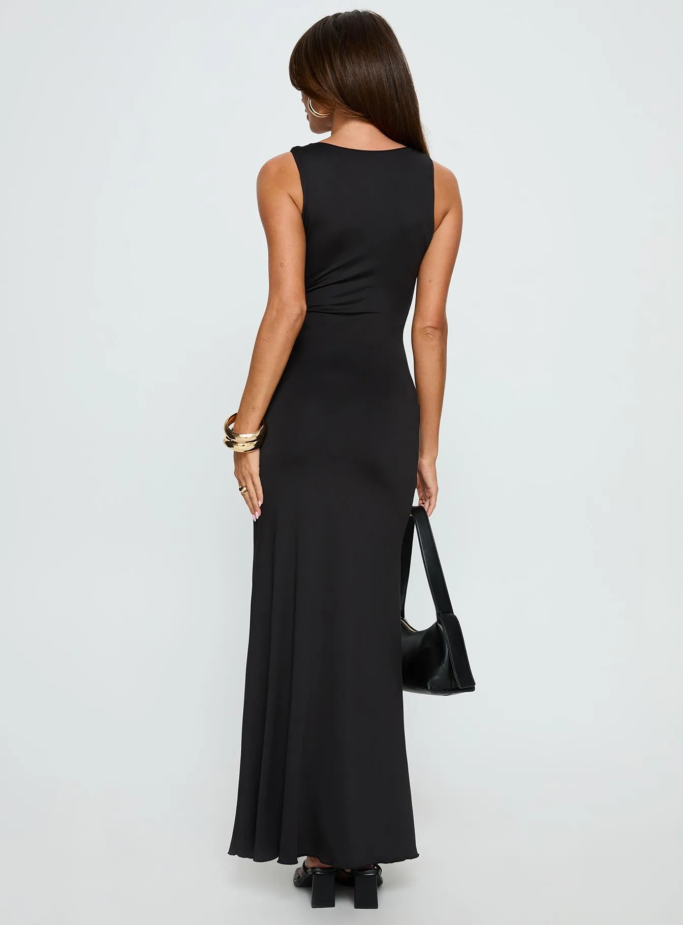 Adalie Hardware Plunge Maxi Dress Black sold by Princess Polly product image thumbnail 5