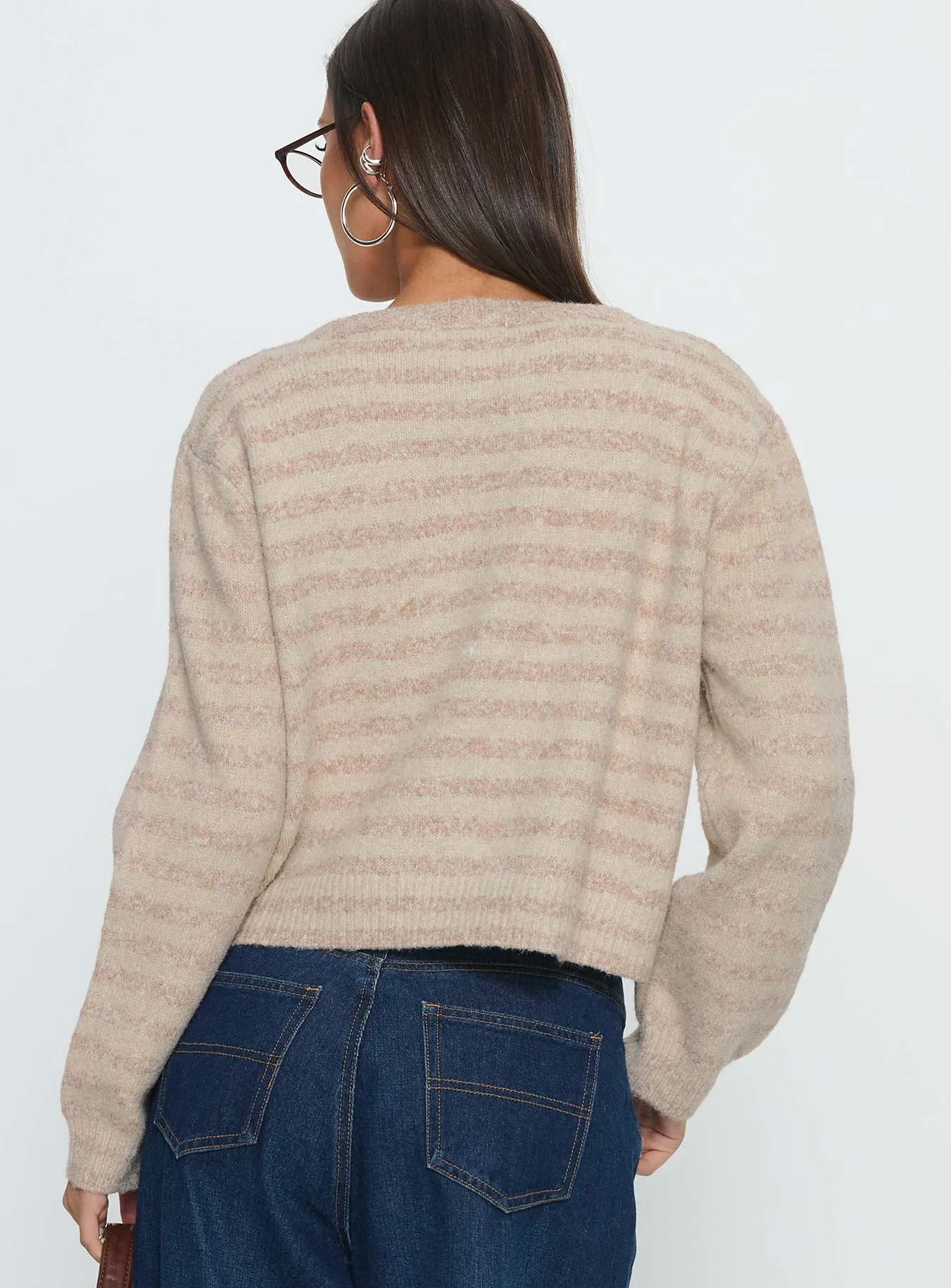Raynna Button Up Cardigan Beige Stripe sold by Princess Polly product image thumbnail 5