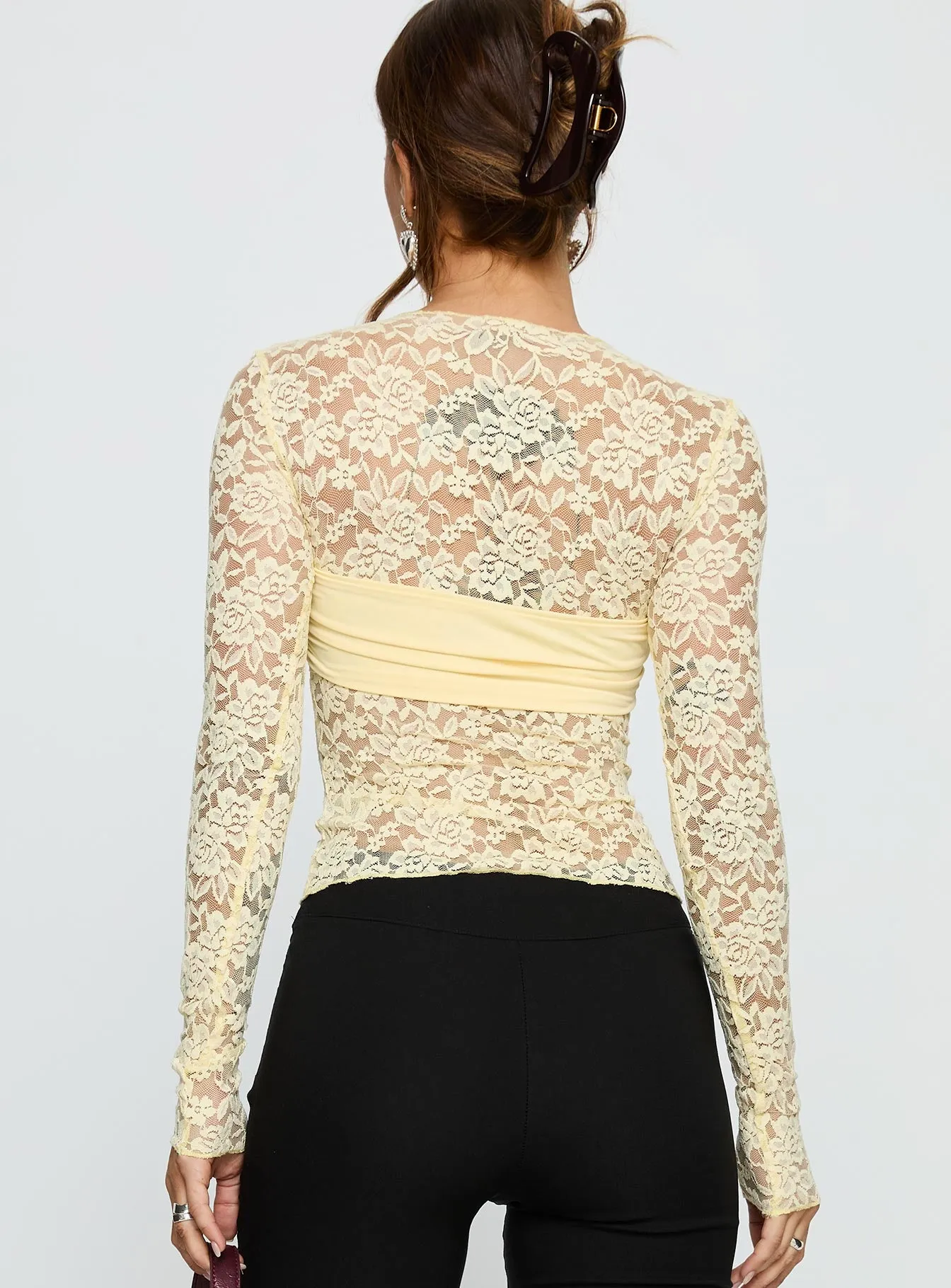 Midnight Long Sleeve Top Vanilla Custard sold by Princess Polly product image thumbnail 5