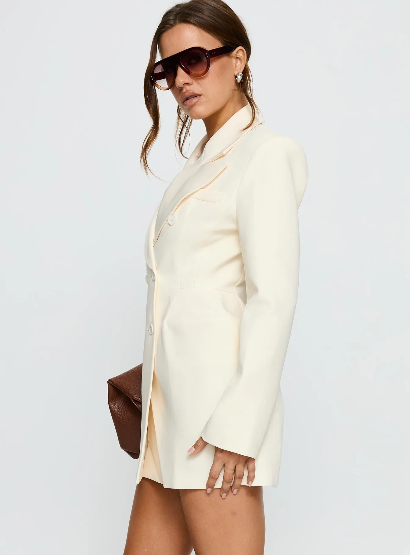 Wimbeldon Long Sleeve Mini Dress Cream sold by Princess Polly product image thumbnail 4