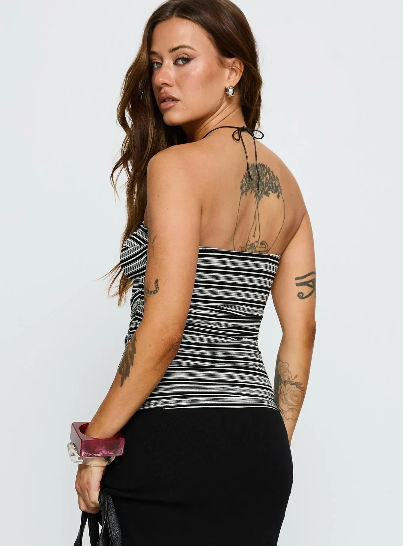 Bethanny Strapless Top Black Stripe sold by Princess Polly product image thumbnail 5