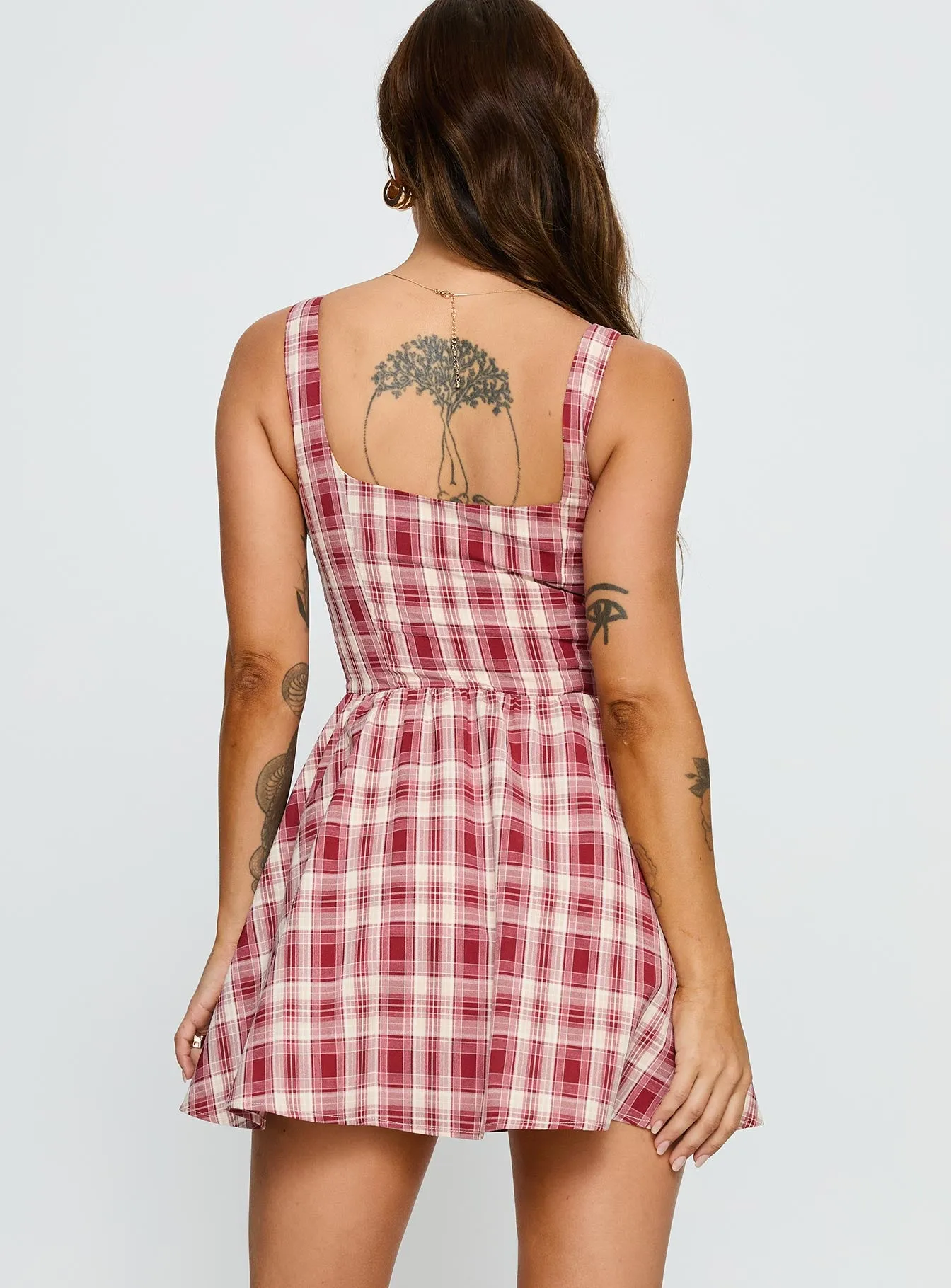 Ofeliah Mini Dress Red Check sold by Princess Polly product image thumbnail 5