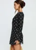 Lukea Long Sleeve Mini Dress Black Polka Dot sold by Princess Polly