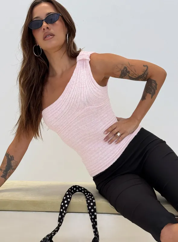 Cornella One Shoulder Top Pink sold by Princess Polly