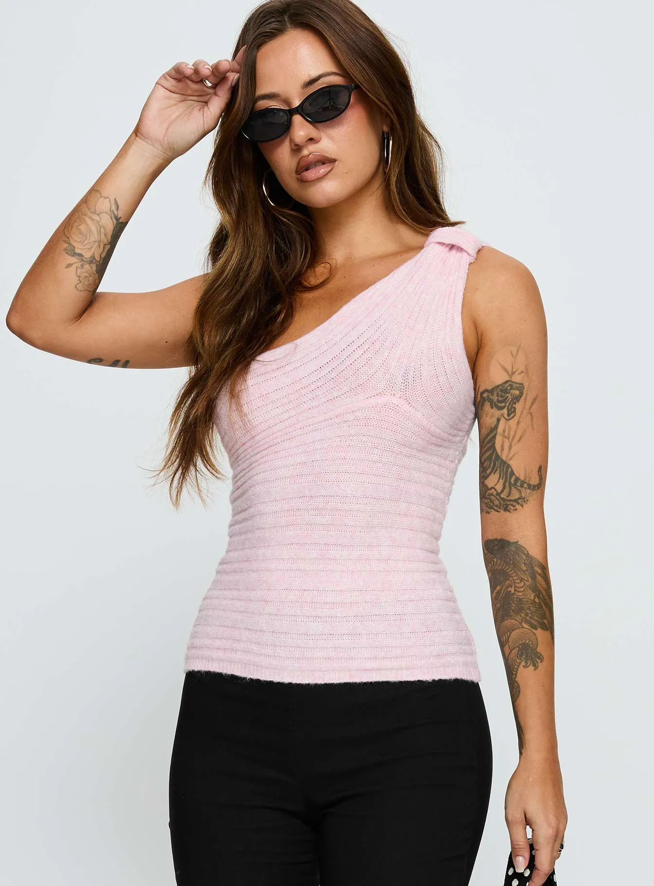 Cornella One Shoulder Top Pink sold by Princess Polly product image thumbnail 2