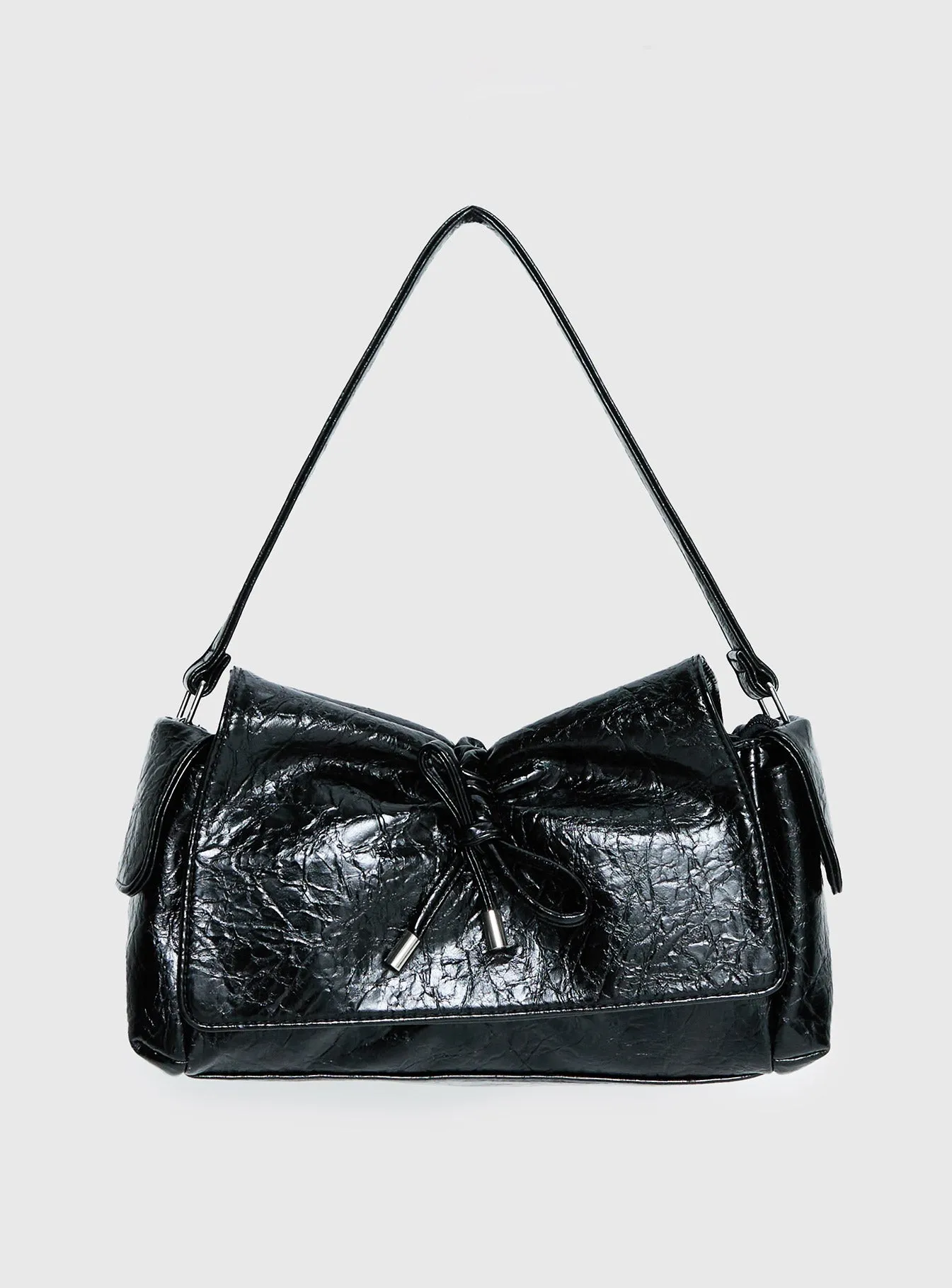 Lay Your Cards Bow Detail Shoulder Bag Black sold by Princess Polly product image thumbnail 2