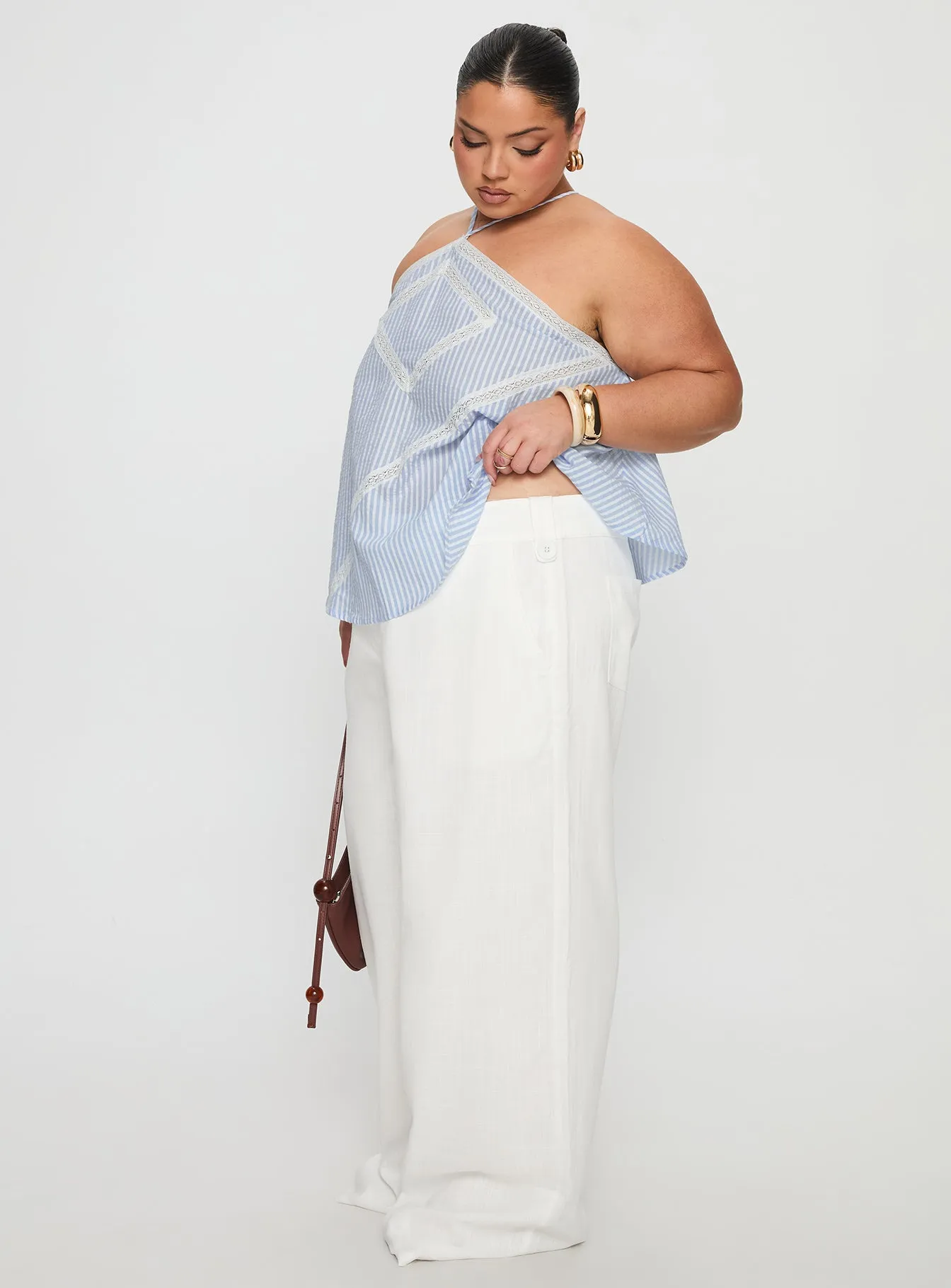 Pedra Wide Leg Pant White Curve sold by Princess Polly product image thumbnail 4