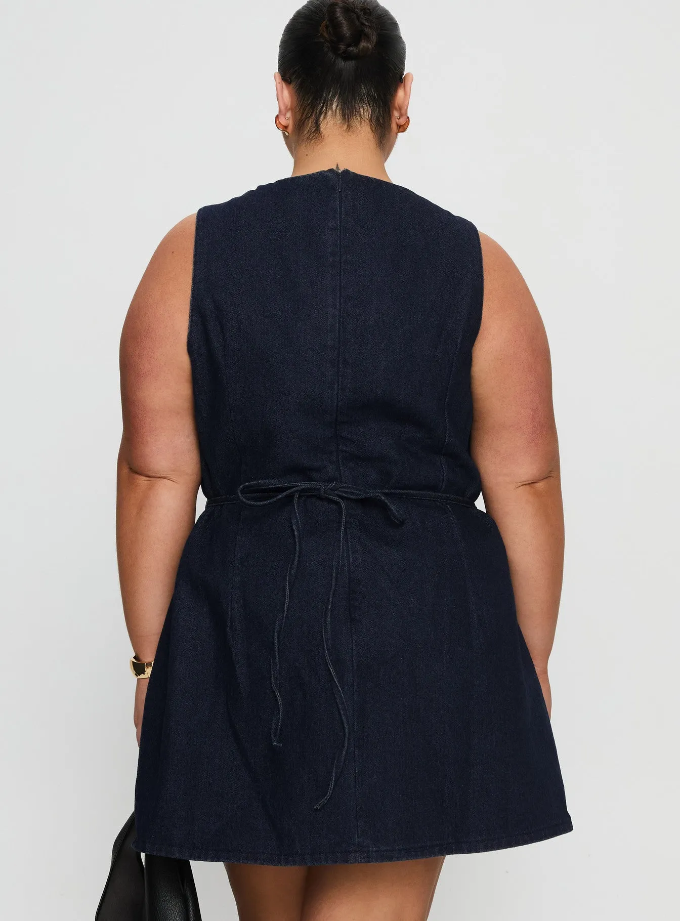 Ainsleigh Shift Denim Playsuit Dark Wash Curve sold by Princess Polly product image thumbnail 5