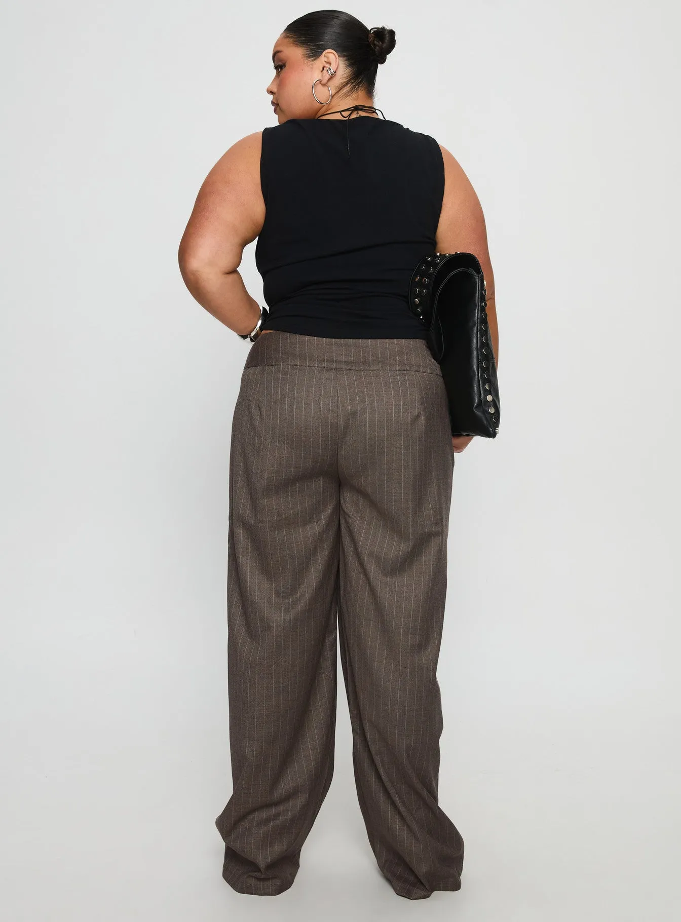 Briellea Thick Waistband Pant Pinstripe Curve sold by Princess Polly product image thumbnail 5