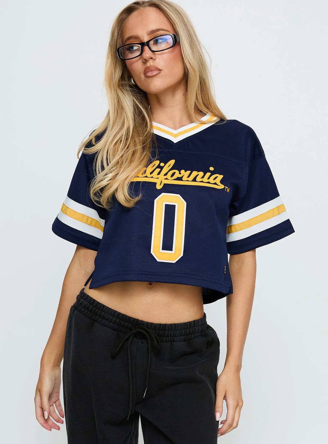 UC Berkeley Cropped Football Jersey Tee Blue sold by Princess Polly product image thumbnail 2
