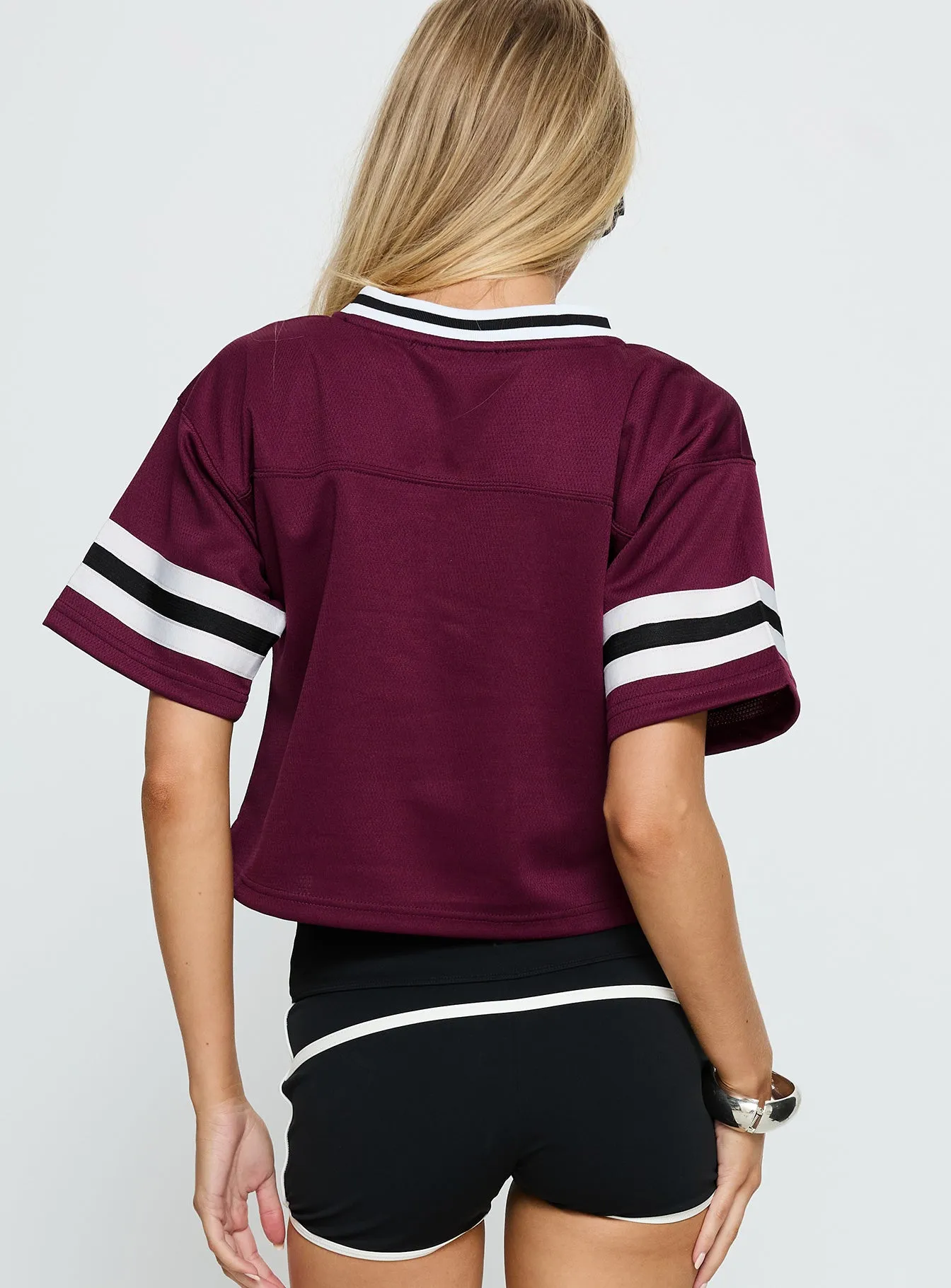Harvard Cropped Football Jersey Tee Red sold by Princess Polly product image thumbnail 5