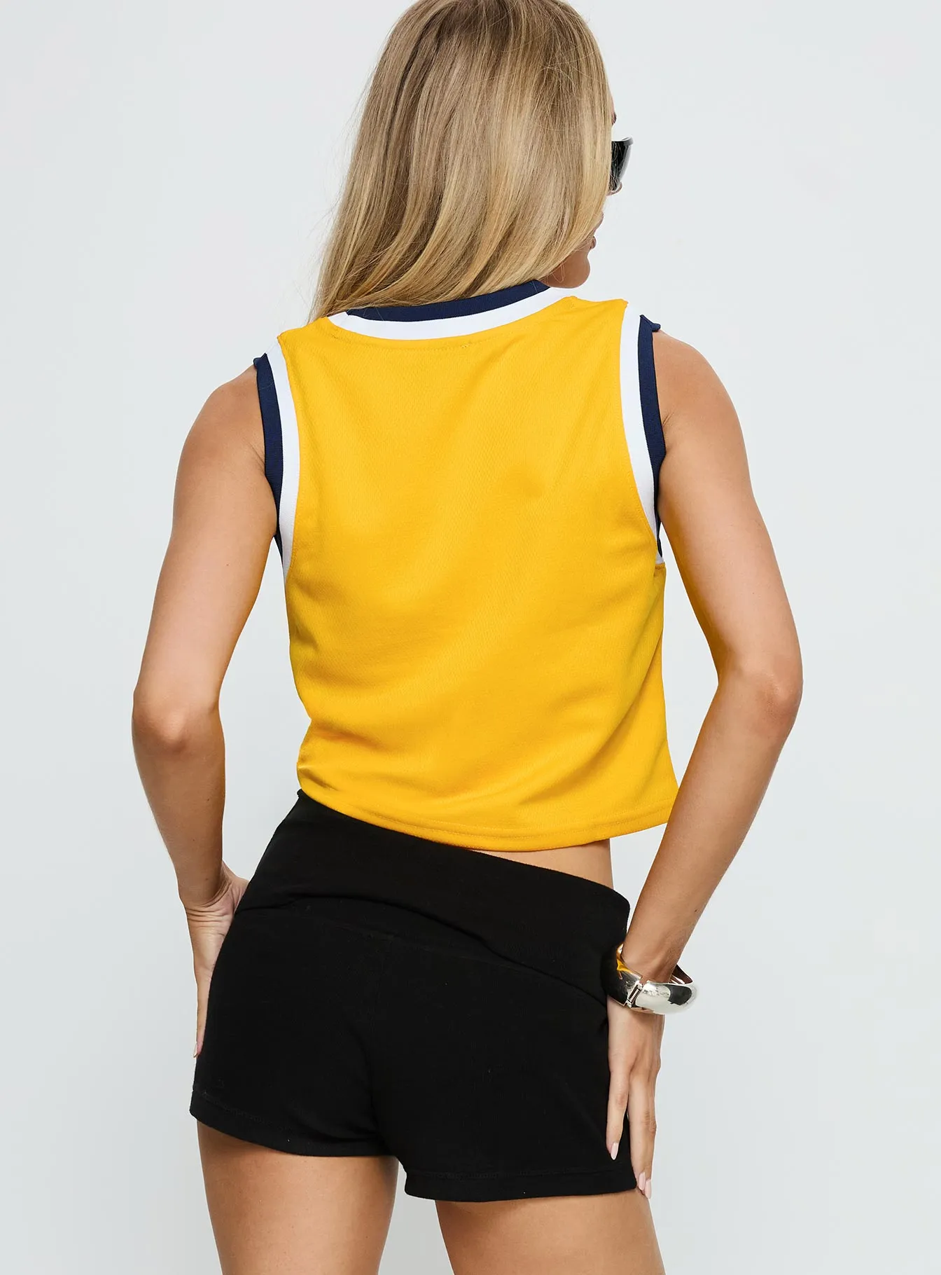 UC San Diego Cropped Basketball Jersey Tank Yellow sold by Princess Polly product image thumbnail 5
