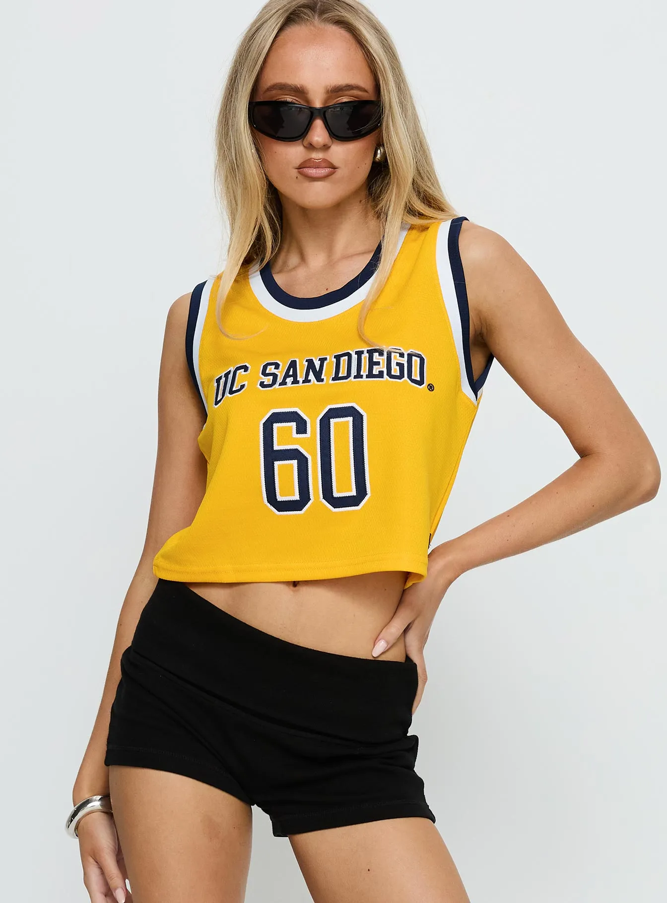 UC San Diego Cropped Basketball Jersey Tank Yellow sold by Princess Polly product image thumbnail 2