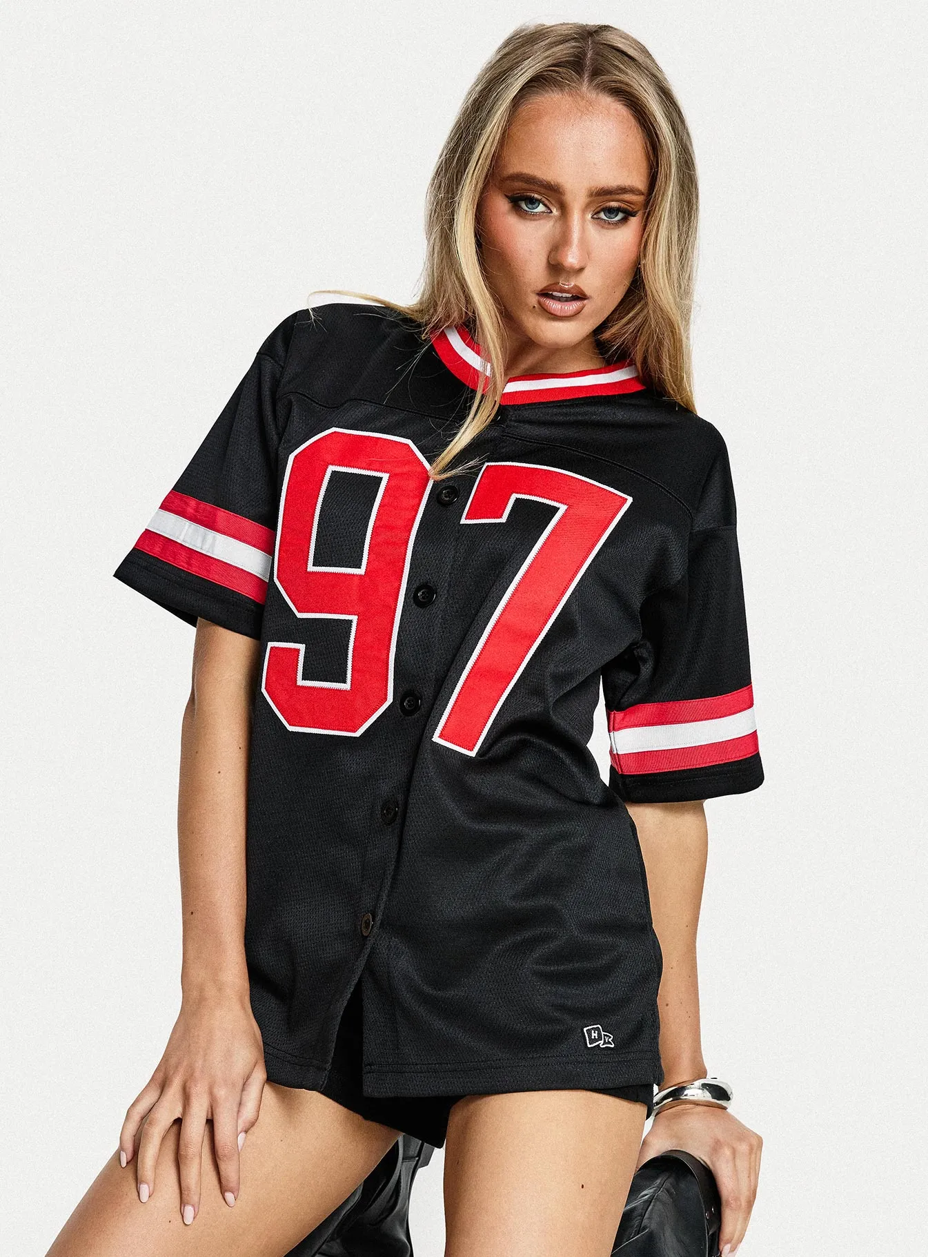SDSU Football Button Down Jersey Black sold by Princess Polly