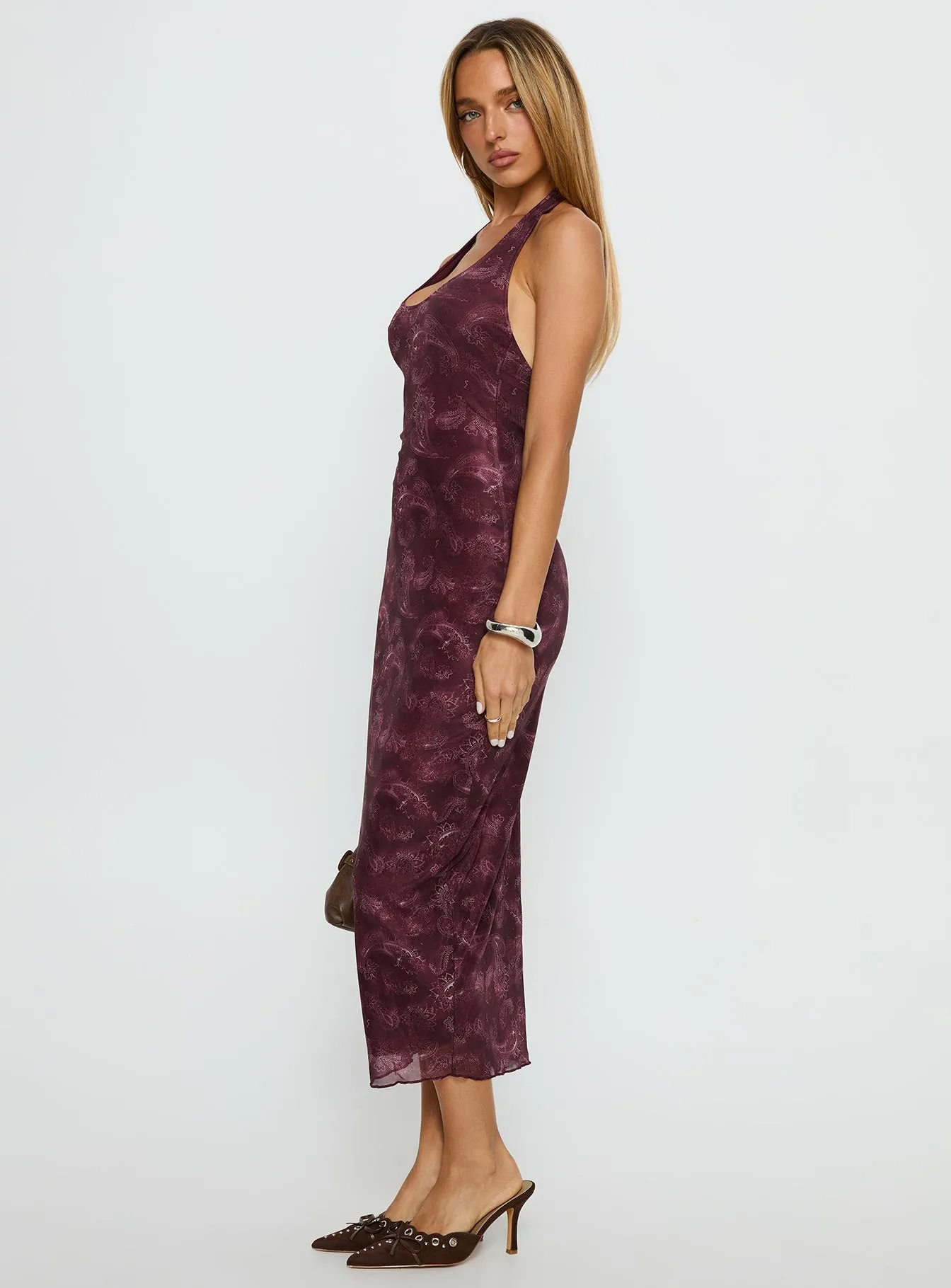 Datari Dress Tonal Paisley Plum sold by Princess Polly product image thumbnail 3
