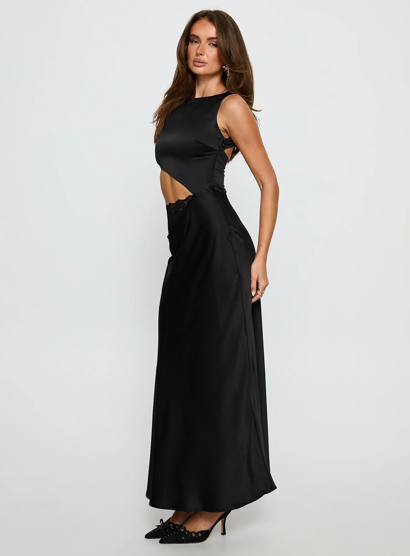 Lareina Cut Out Lace Maxi Dress Black sold by Princess Polly product image thumbnail 4