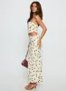Jasira Strapless Drape Maxi Dress Cream Polka Dot sold by Princess Polly