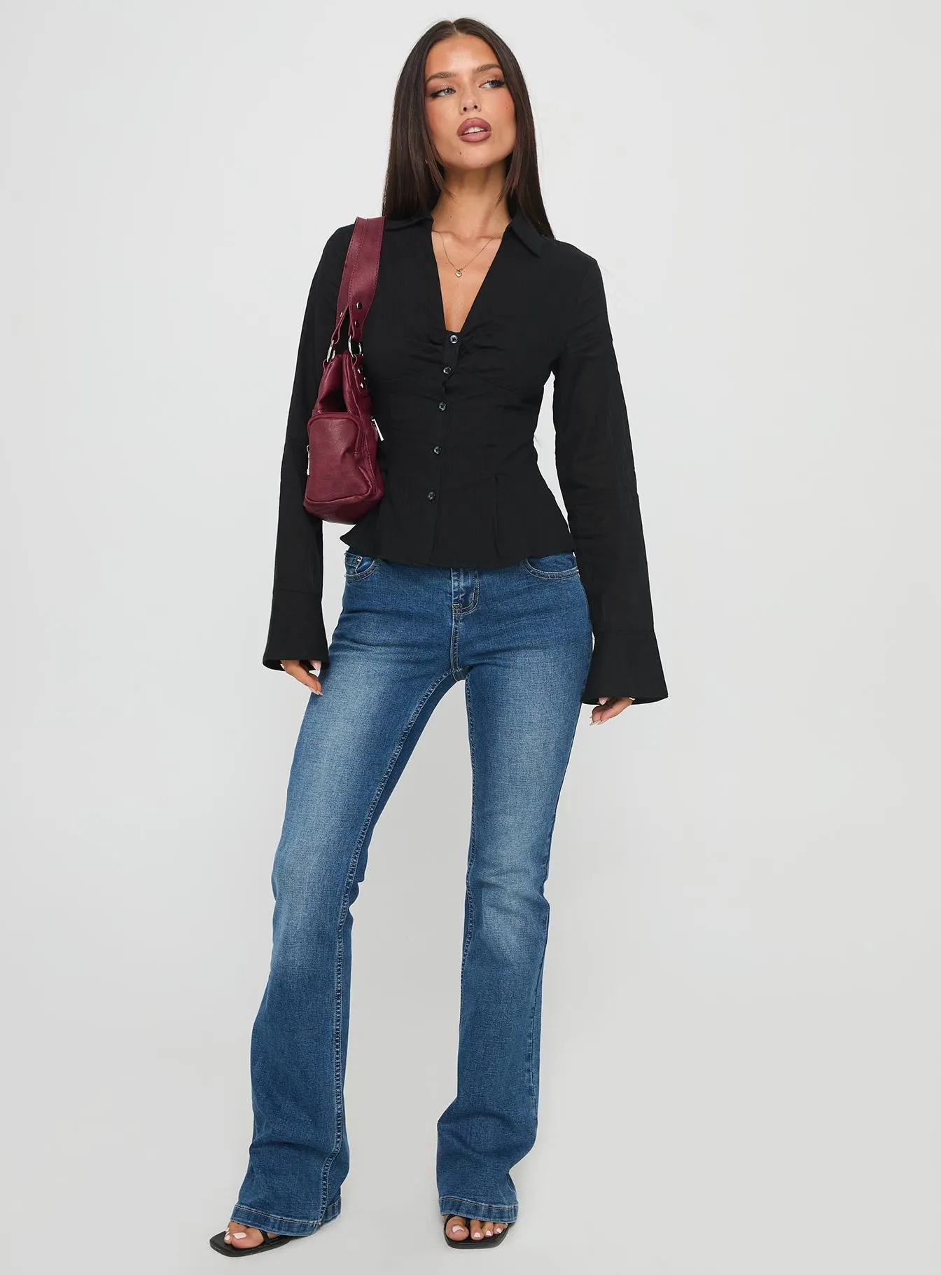 Elowenn Long Sleeve Top Black sold by Princess Polly product image thumbnail 2