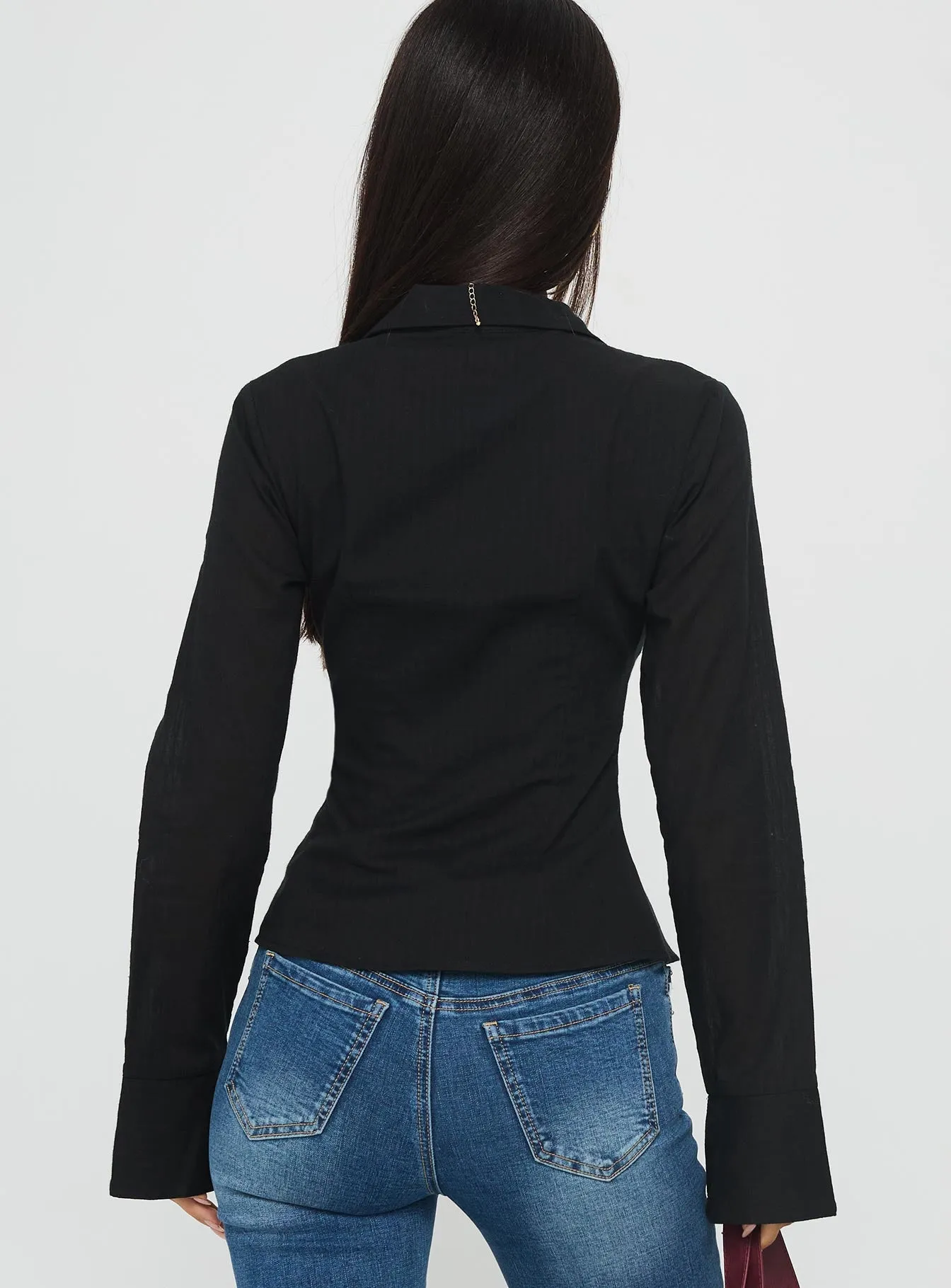 Elowenn Long Sleeve Top Black sold by Princess Polly product image thumbnail 4