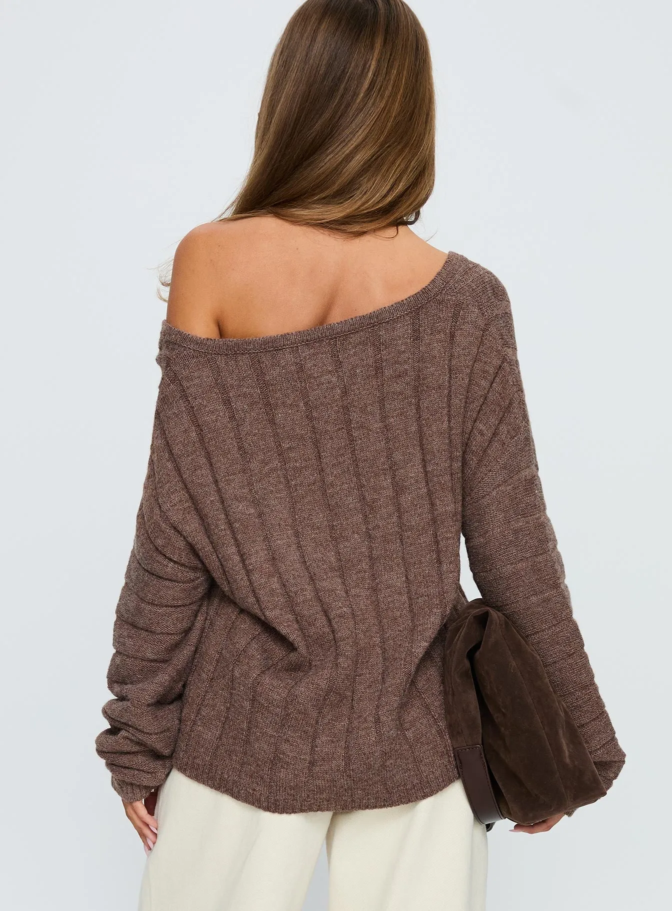 Main Thing Knit Sweater Mocha sold by Princess Polly product image thumbnail 5