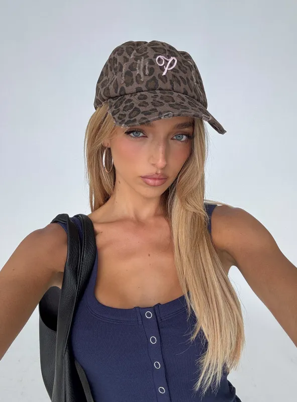 Refinery Distressed Cap Leopard / Pink sold by Princess Polly