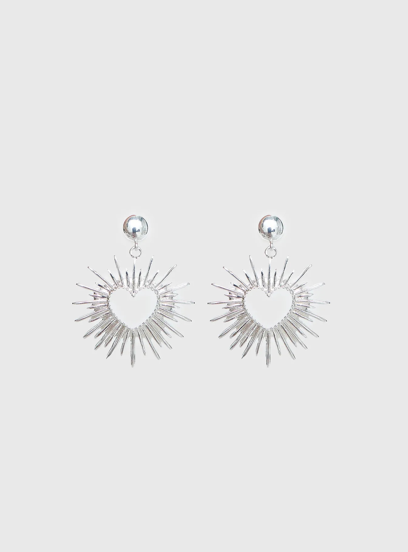 Manifest It Heart Earrings Silver sold by Princess Polly product image thumbnail 2