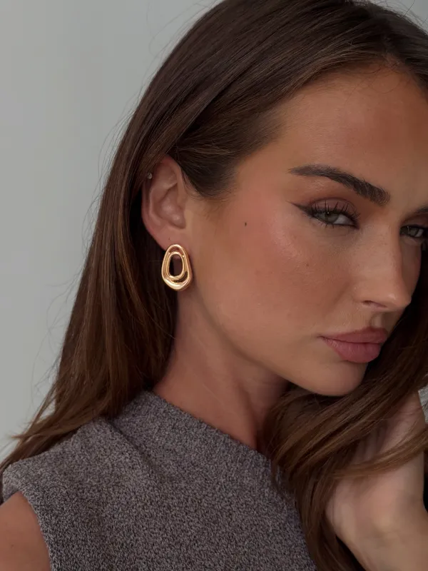 Be Alright Earrings Gold sold by Princess Polly