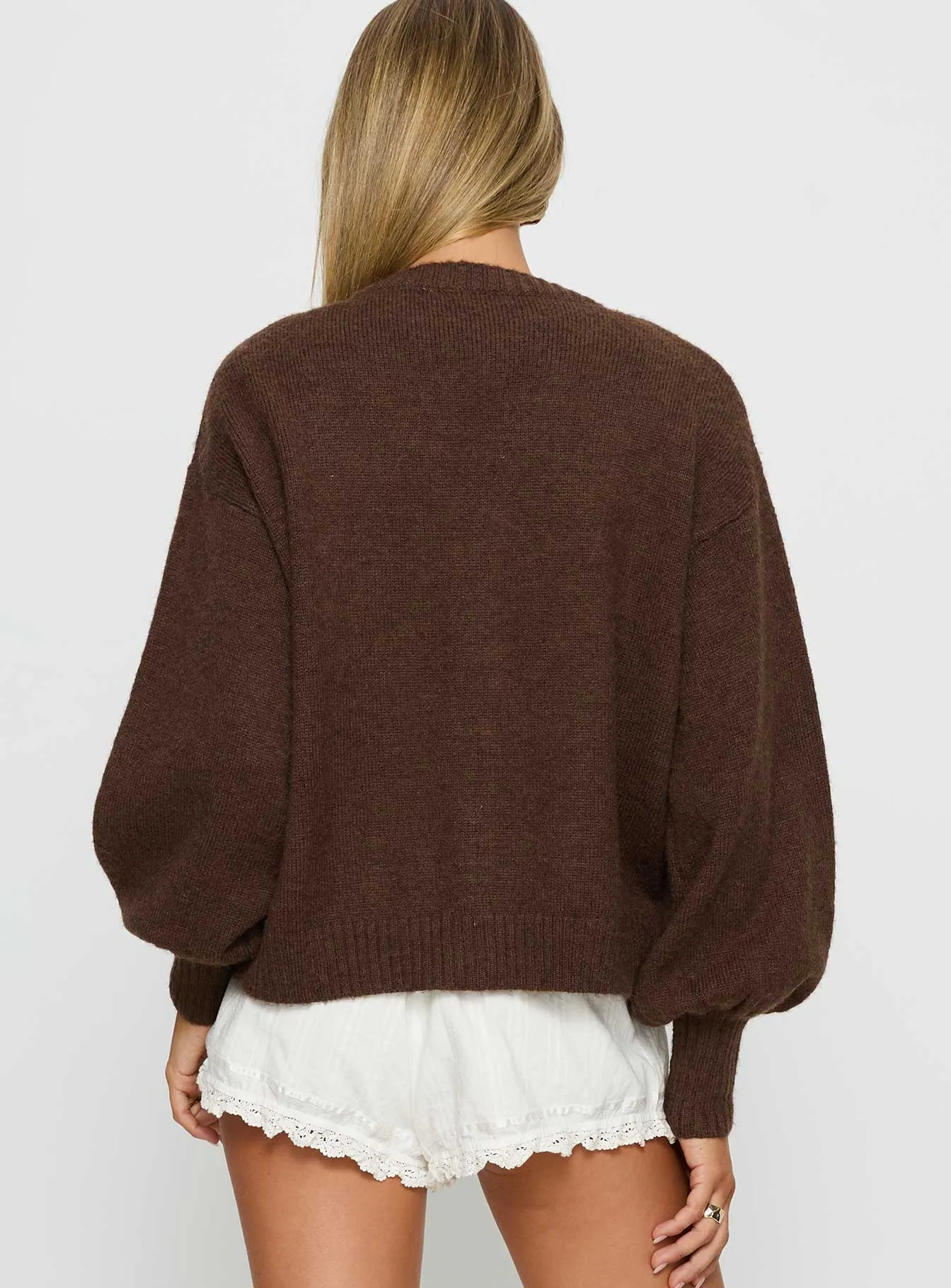 Eartha V Neck Knit Sweater Brown sold by Princess Polly product image thumbnail 4