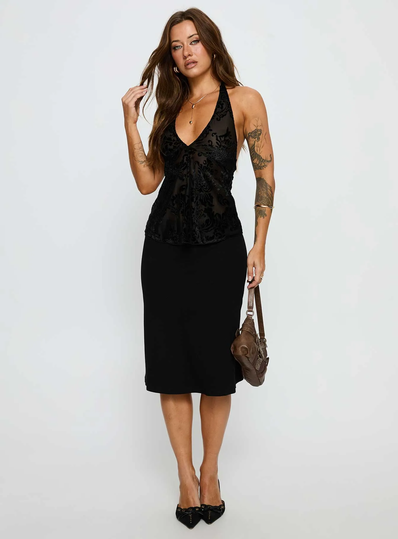 Eccentric Halter Top Black sold by Princess Polly product image thumbnail 3